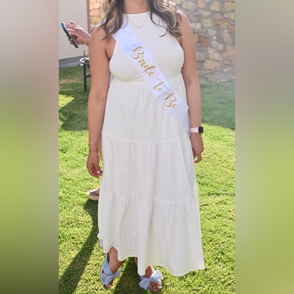 White halter dress